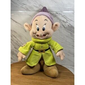 Disney Store 12" Dopey plush Snow White And The Seven Dwarfs authentic patch